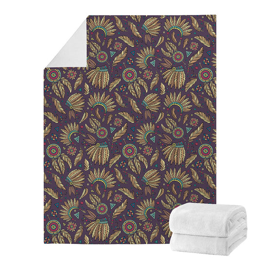Tribal Native Indian Pattern Print Blanket
