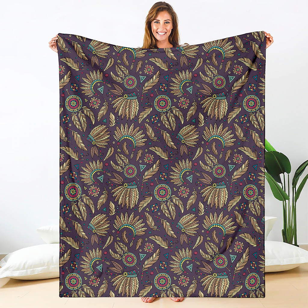 Tribal Native Indian Pattern Print Blanket
