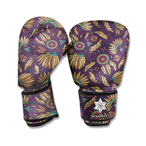 Tribal Native Indian Pattern Print Boxing Gloves