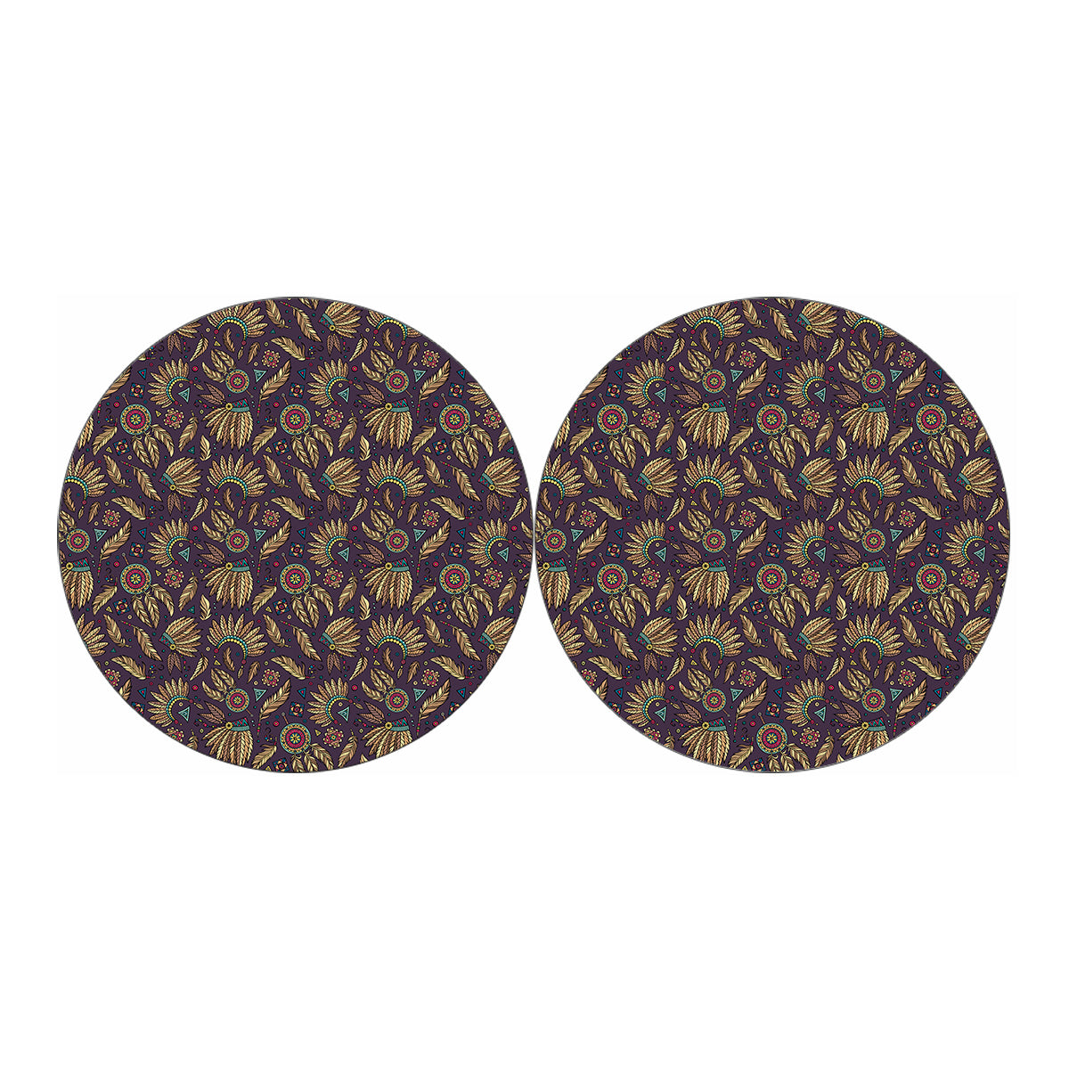 Tribal Native Indian Pattern Print Car Coasters