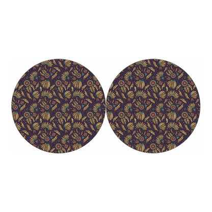 Tribal Native Indian Pattern Print Car Coasters