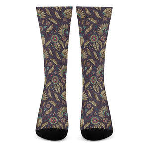 Tribal Native Indian Pattern Print Crew Socks