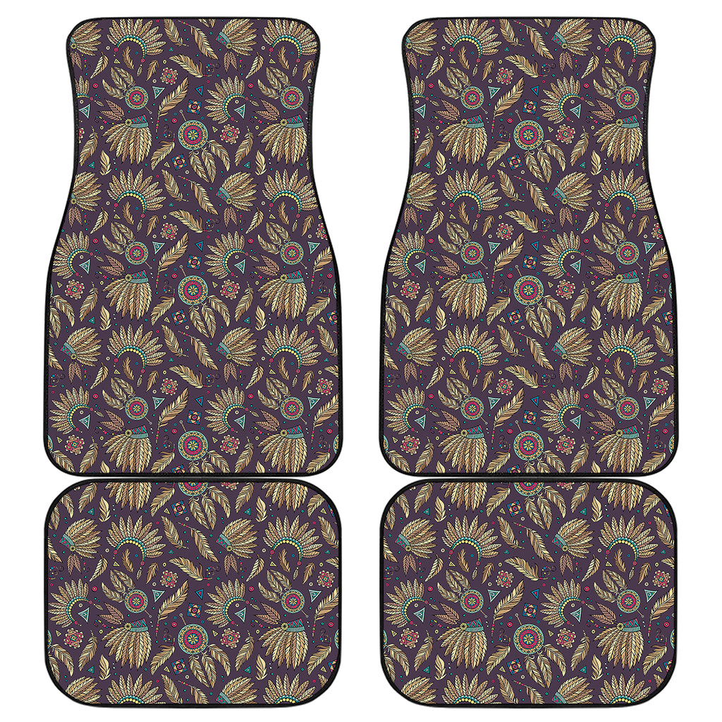 Tribal Native Indian Pattern Print Front and Back Car Floor Mats