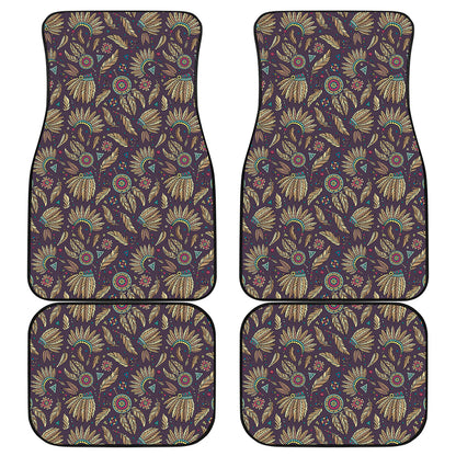Tribal Native Indian Pattern Print Front and Back Car Floor Mats