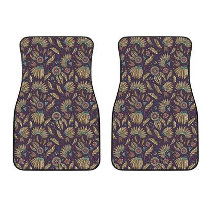 Tribal Native Indian Pattern Print Front Car Floor Mats