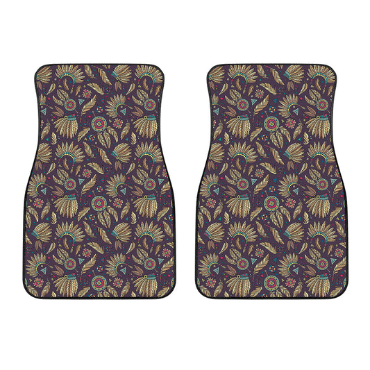 Tribal Native Indian Pattern Print Front Car Floor Mats