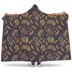 Tribal Native Indian Pattern Print Hooded Blanket