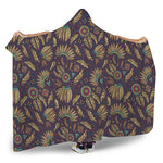 Tribal Native Indian Pattern Print Hooded Blanket