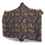 Tribal Native Indian Pattern Print Hooded Blanket
