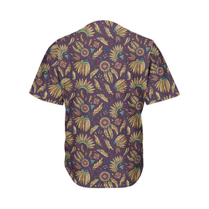 Tribal Native Indian Pattern Print Men's Baseball Jersey