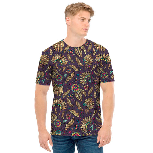 Tribal Native Indian Pattern Print Men's T-Shirt