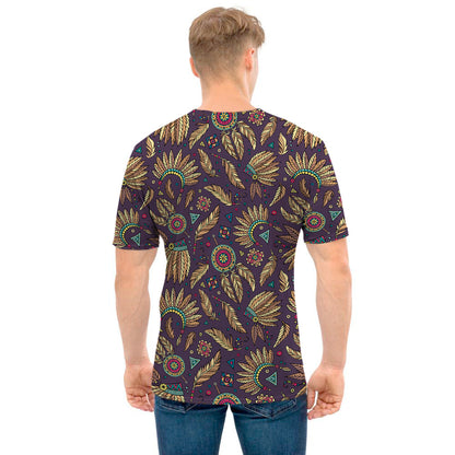 Tribal Native Indian Pattern Print Men's T-Shirt