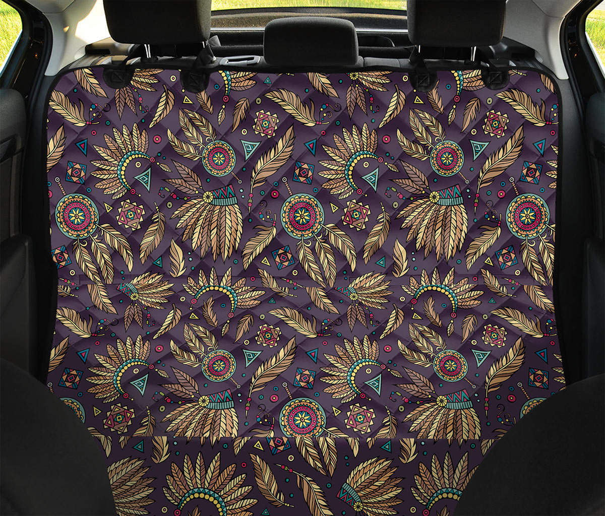Tribal Native Indian Pattern Print Pet Car Back Seat Cover