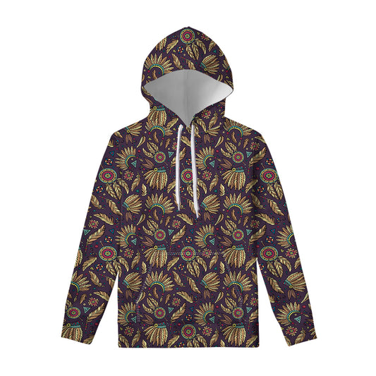 Tribal Native Indian Pattern Print Pullover Hoodie