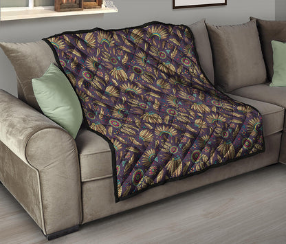 Tribal Native Indian Pattern Print Quilt