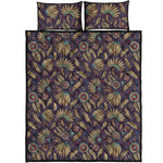Tribal Native Indian Pattern Print Quilt Bed Set