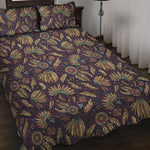 Tribal Native Indian Pattern Print Quilt Bed Set