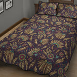 Tribal Native Indian Pattern Print Quilt Bed Set