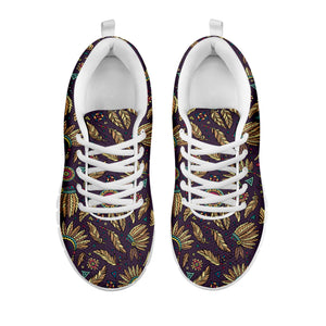 Tribal Native Indian Pattern Print White Sneakers