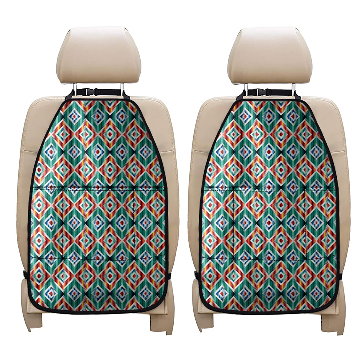 Tribal Navajo Pattern Print Car Seat Organizers