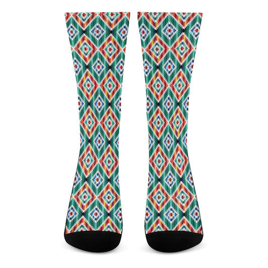 Tribal Navajo Pattern Print Crew Socks