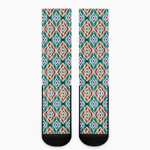 Tribal Navajo Pattern Print Crew Socks