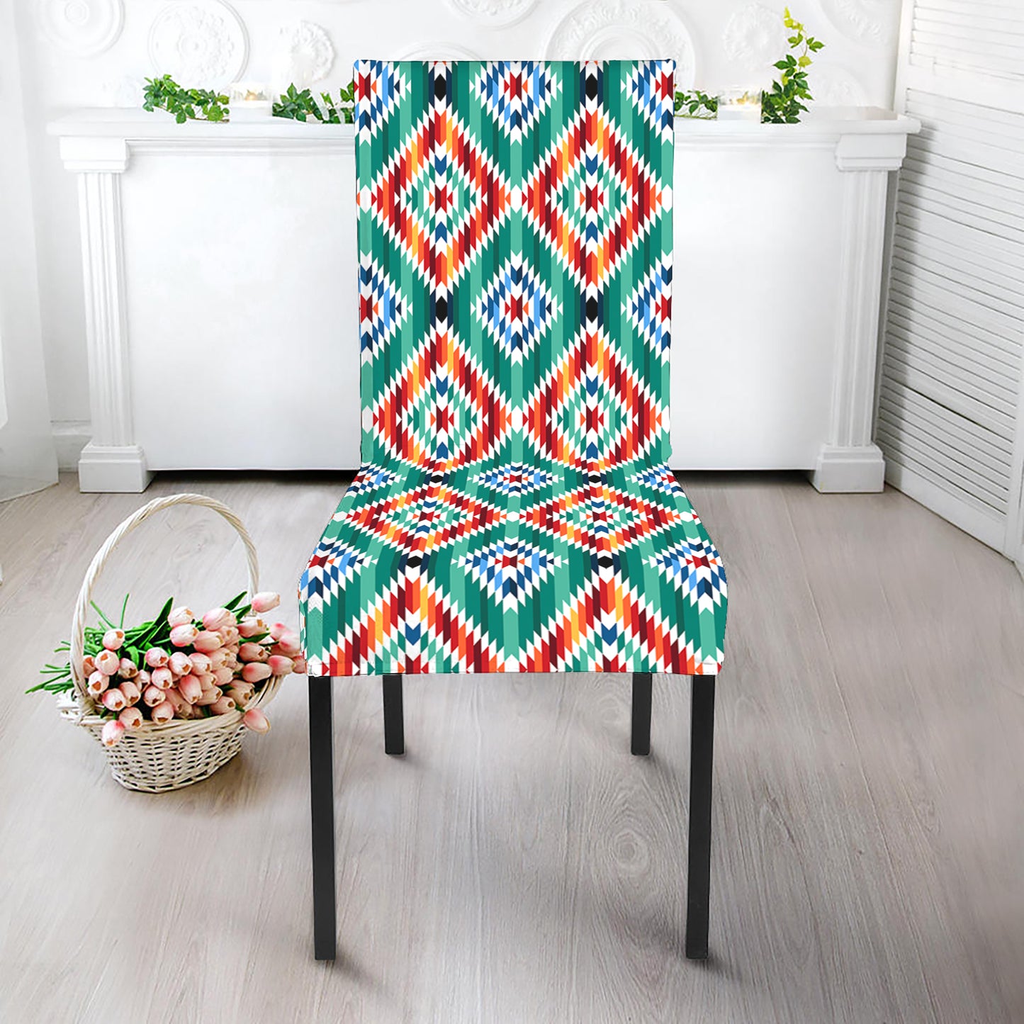 Tribal Navajo Pattern Print Dining Chair Slipcover