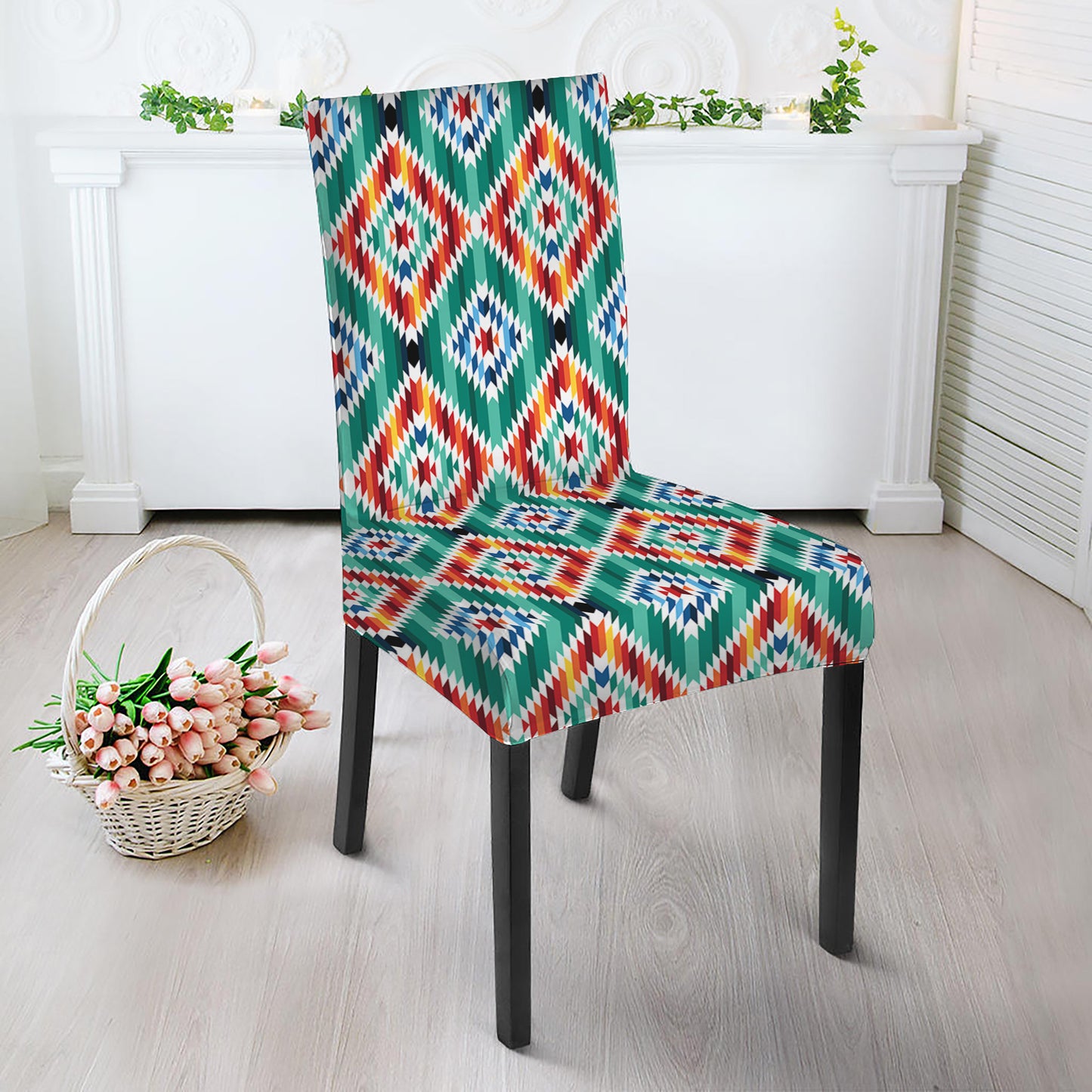 Tribal Navajo Pattern Print Dining Chair Slipcover