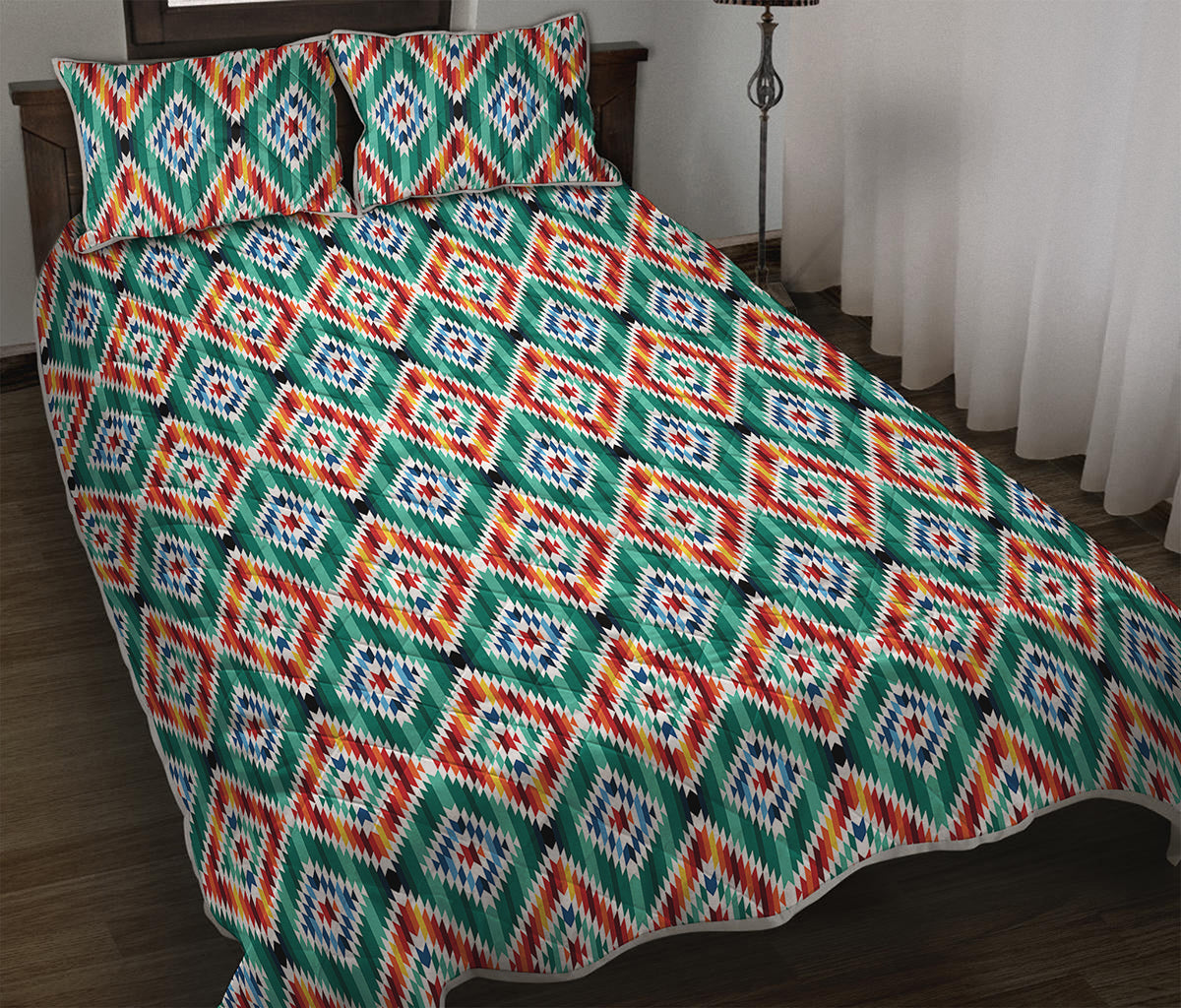 Tribal Navajo Pattern Print Quilt Bed Set
