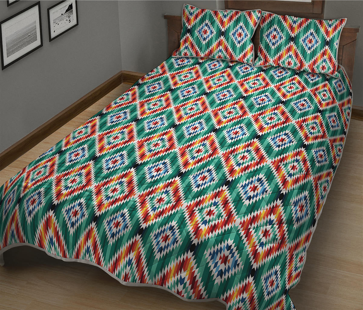 Tribal Navajo Pattern Print Quilt Bed Set