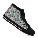 Tribal Pendleton Navajo Pattern Print Black High Top Shoes