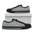 Tribal Navajo Pattern Print Black Low Top Sneakers