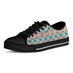 Tribal Pendleton Navajo Pattern Print Black Low Top Shoes