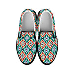 Tribal Pendleton Navajo Pattern Print Black Slip On Shoes