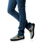 Tribal Pendleton Navajo Pattern Print Black Slip On Shoes