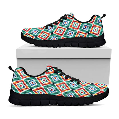 Tribal Pendleton Navajo Pattern Print Black Sneakers