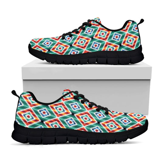 Tribal Pendleton Navajo Pattern Print Black Sneakers