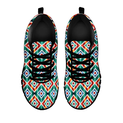 Tribal Pendleton Navajo Pattern Print Black Sneakers