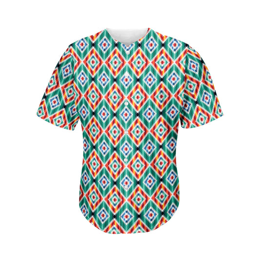 Tribal Pendleton Navajo Pattern Print Men's Baseball Jersey