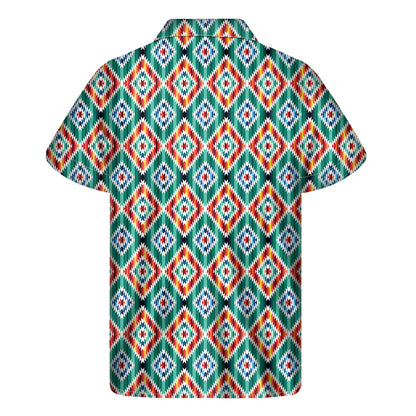 Tribal Pendleton Navajo Pattern Print Men's Short Sleeve Shirt
