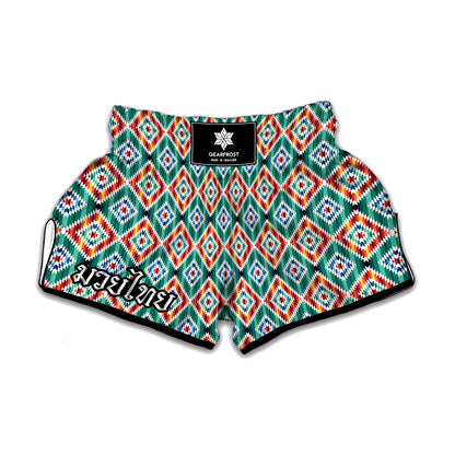 Tribal Pendleton Navajo Pattern Print Muay Thai Boxing Shorts