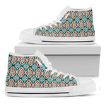 Tribal Pendleton Navajo Pattern Print White High Top Shoes
