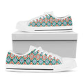 Tribal Navajo Pattern Print White Low Top Sneakers