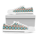 Tribal Pendleton Navajo Pattern Print White Low Top Shoes