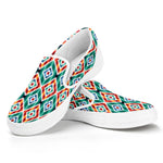 Tribal Pendleton Navajo Pattern Print White Slip On Shoes