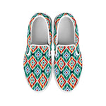 Tribal Pendleton Navajo Pattern Print White Slip On Shoes