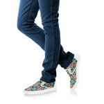 Tribal Pendleton Navajo Pattern Print White Slip On Shoes