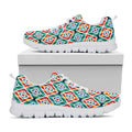 Tribal Navajo Pattern Print White Running Shoes