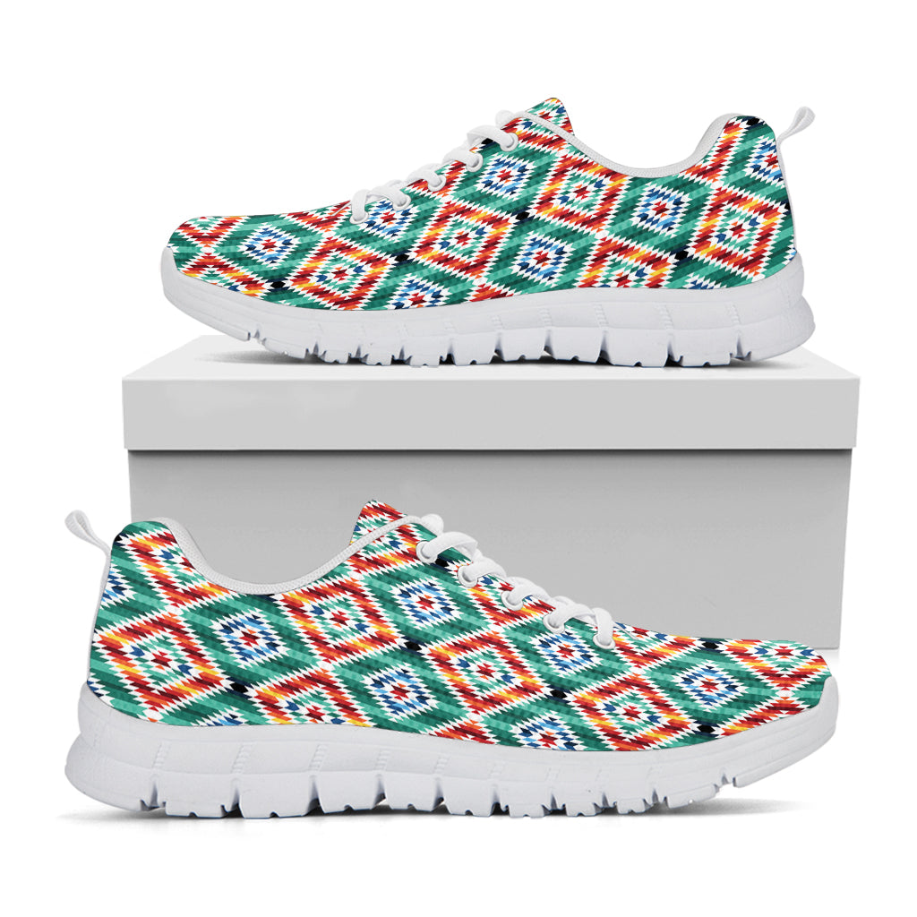 Tribal Pendleton Navajo Pattern Print White Sneakers