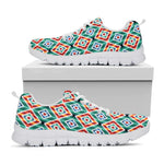 Tribal Pendleton Navajo Pattern Print White Sneakers